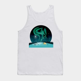 Spotting Northern lights in Finland Tank Top